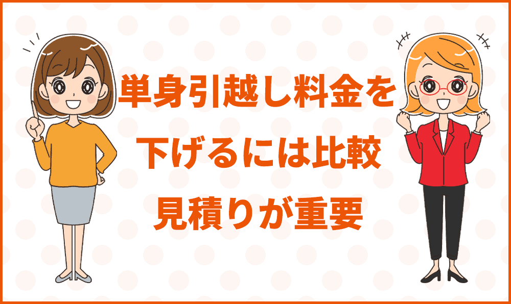 単身引越し料金を下げるには比較見積もりが重要